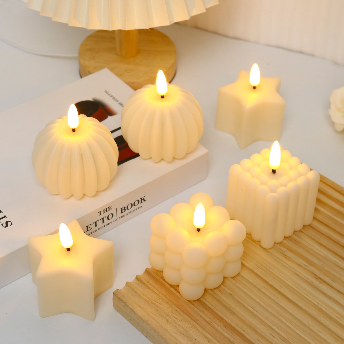 Photography Lighting - Led-kaarsenblok voor bruiloft, verjaardag, kerstdecoratie, rookvrije