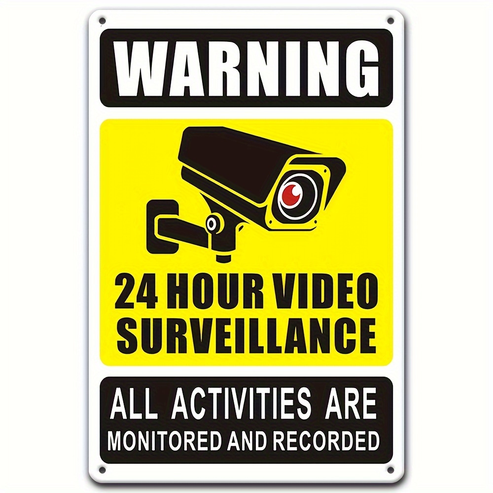 Photography Videography - 24/7 videobewakingswaarschuwingsbord - duurzaam ijzeren metaal