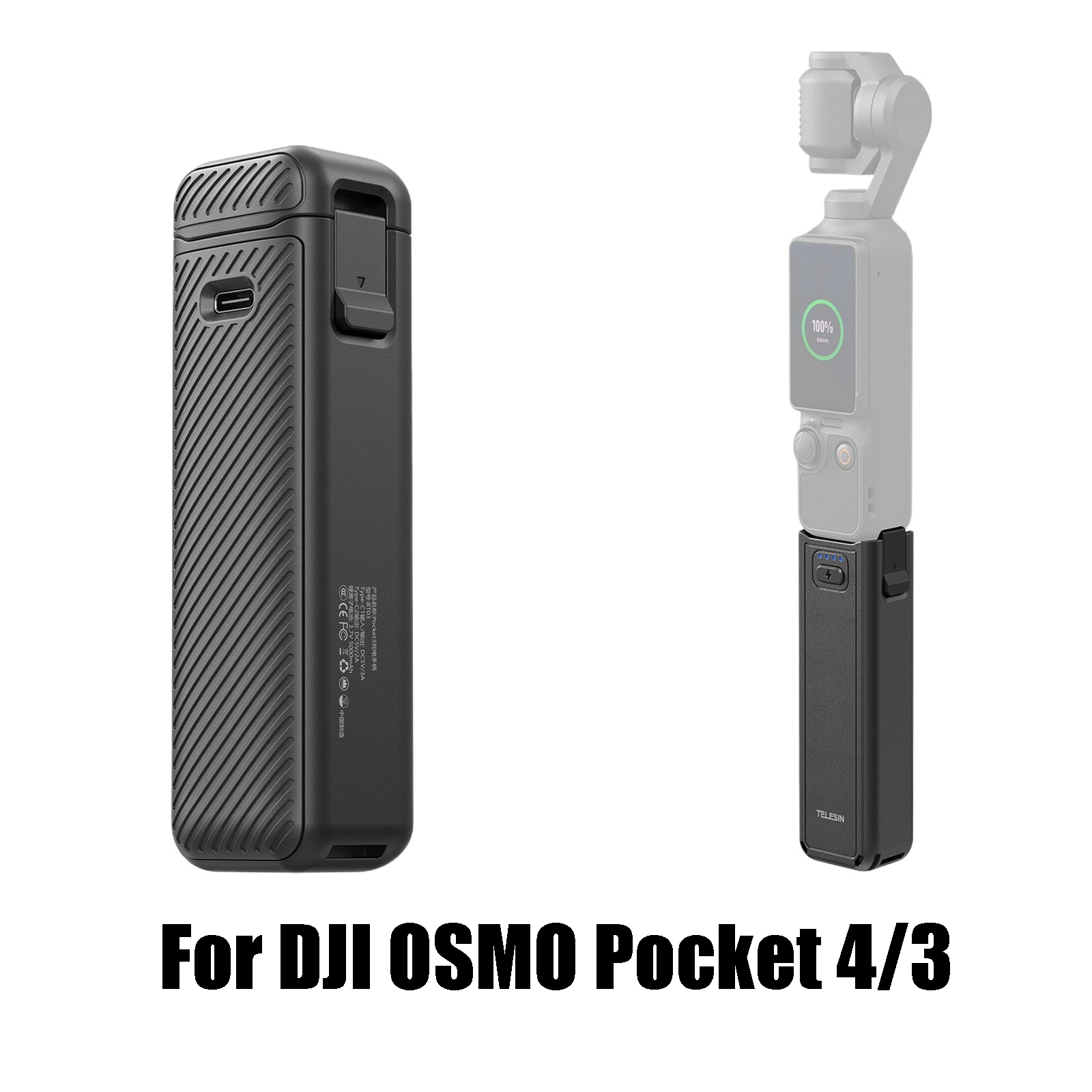 Camera Battery Grip - 5000mAh Batterijhandvat voor DJI OSMO Pocket