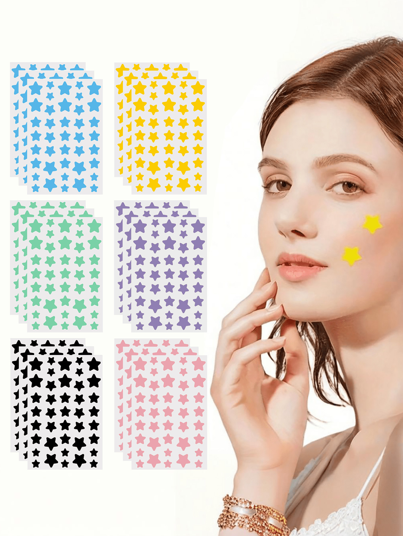 Photography Day - 240 stuks/schattige ster-vlakke stickers, leuke cartoon-sterstickers,