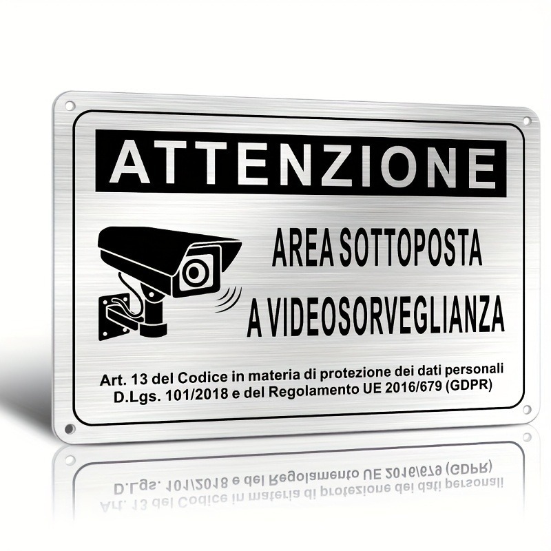 Photography Videography - Italiaans veiligheidsbord 20X30cm – aluminium banner