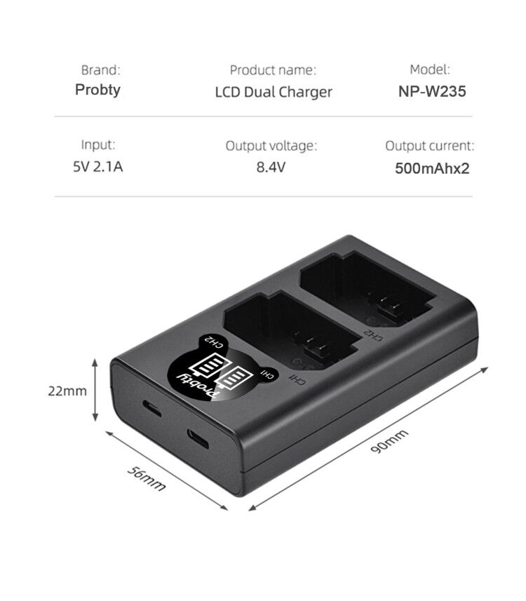 2200mAh NP-W235 NP W235 Batter - Camera Battery Grip recensie en prijs